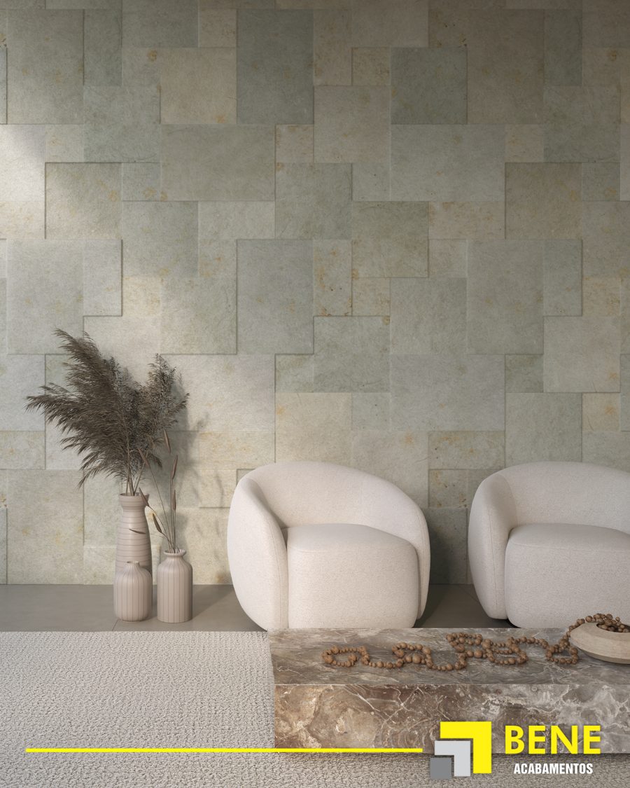 Sand French Pattern — Pedras decorativas na Bene Acabamentos, Ijuí/RS